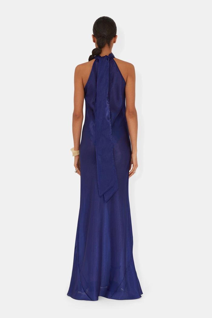 Galvan London Organza Sienna Gown - Lapis Lazuli