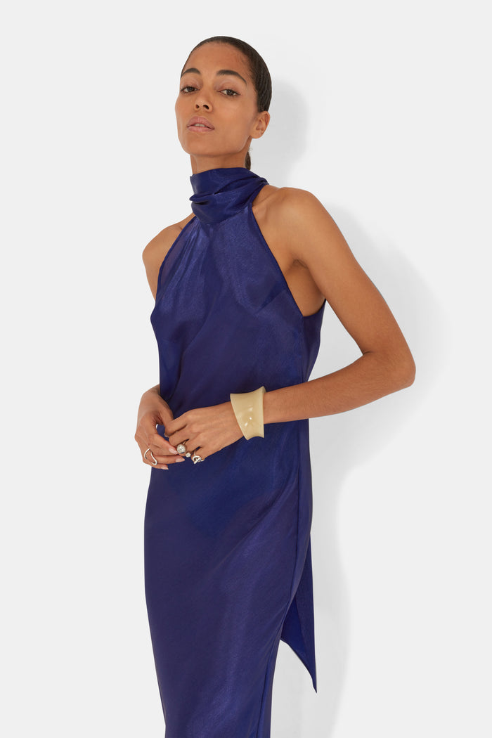 Galvan London Organza Sienna Gown - Lapis Lazuli