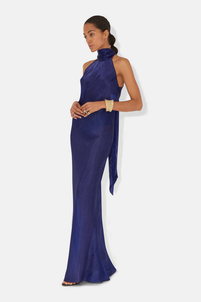 galvan london Organza Sienna Gown - Lapis Lazuli