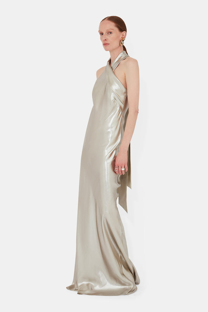 Galvan London Pandora Gown - White Gold