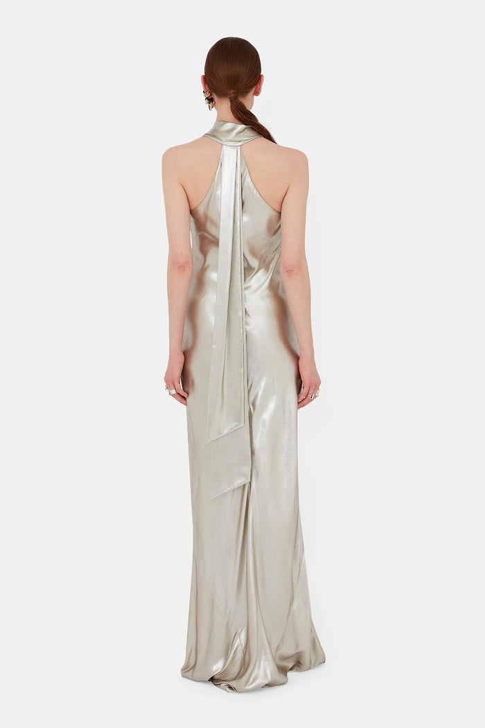 Galvan London Pandora Gown - White Gold