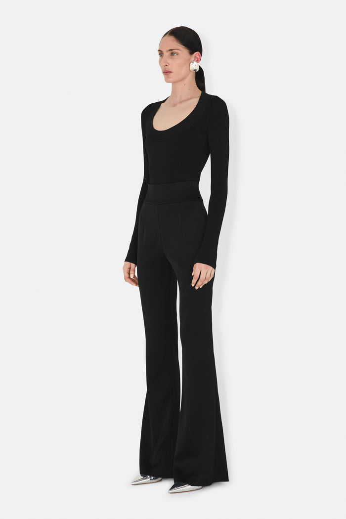 Galvan London SASHA BALLET NECK BODY - BLACK