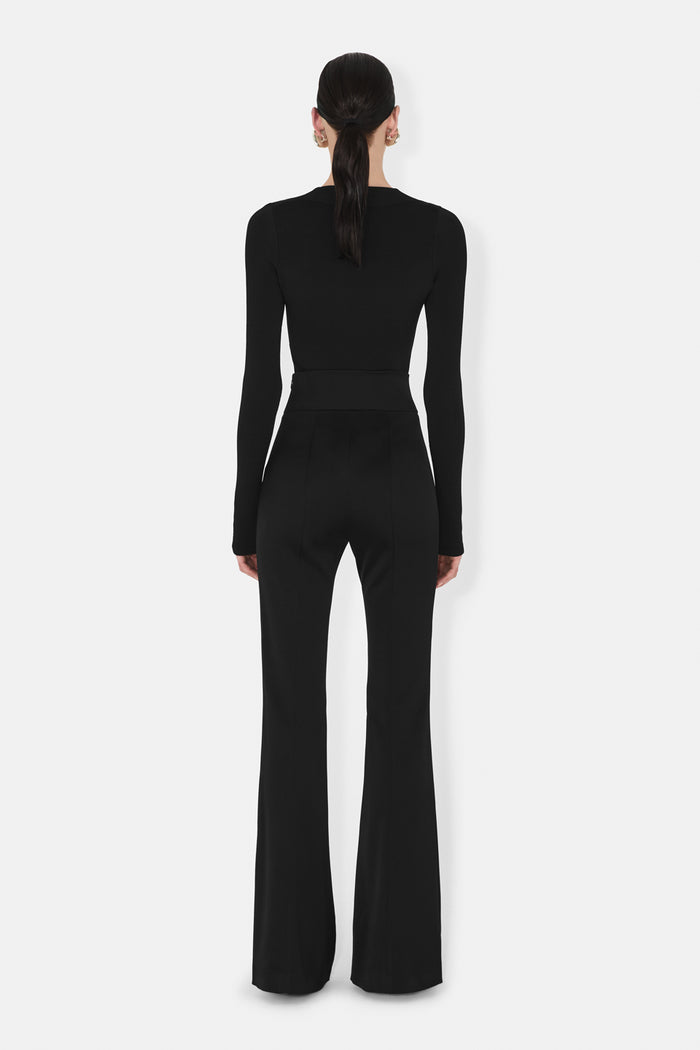 Galvan London SASHA BALLET NECK BODY - BLACK