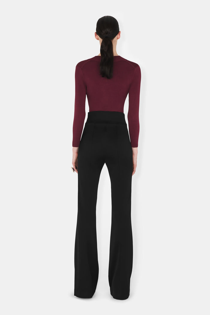 Galvan London Sasha V-Neck Bodysuit - Oxblood