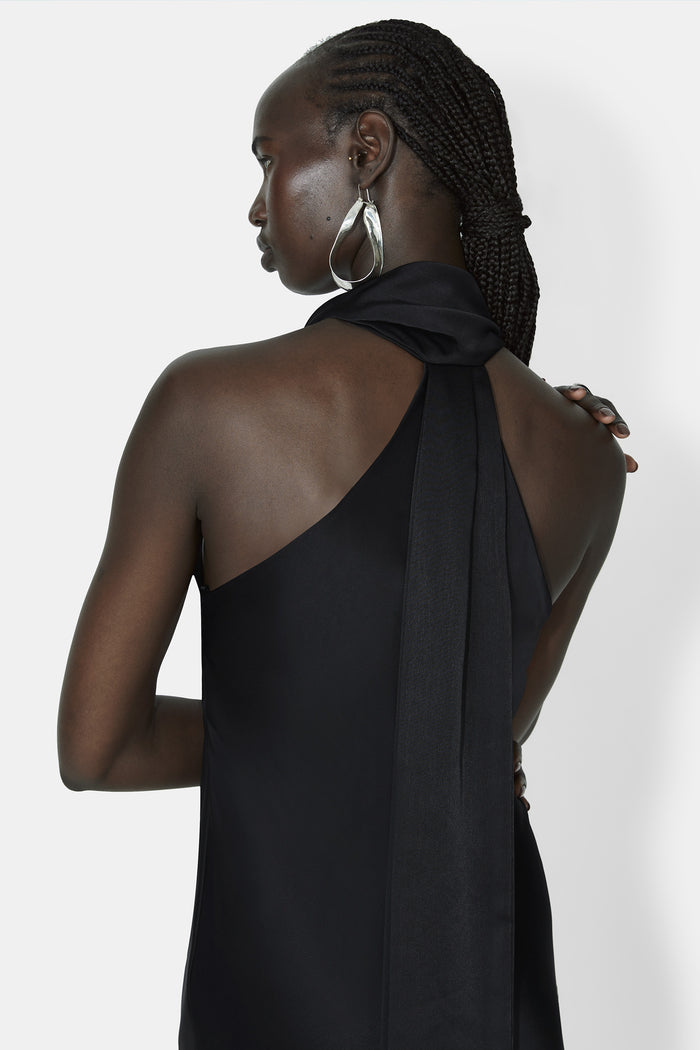 Galvan London Satin Pandora Dress - Black