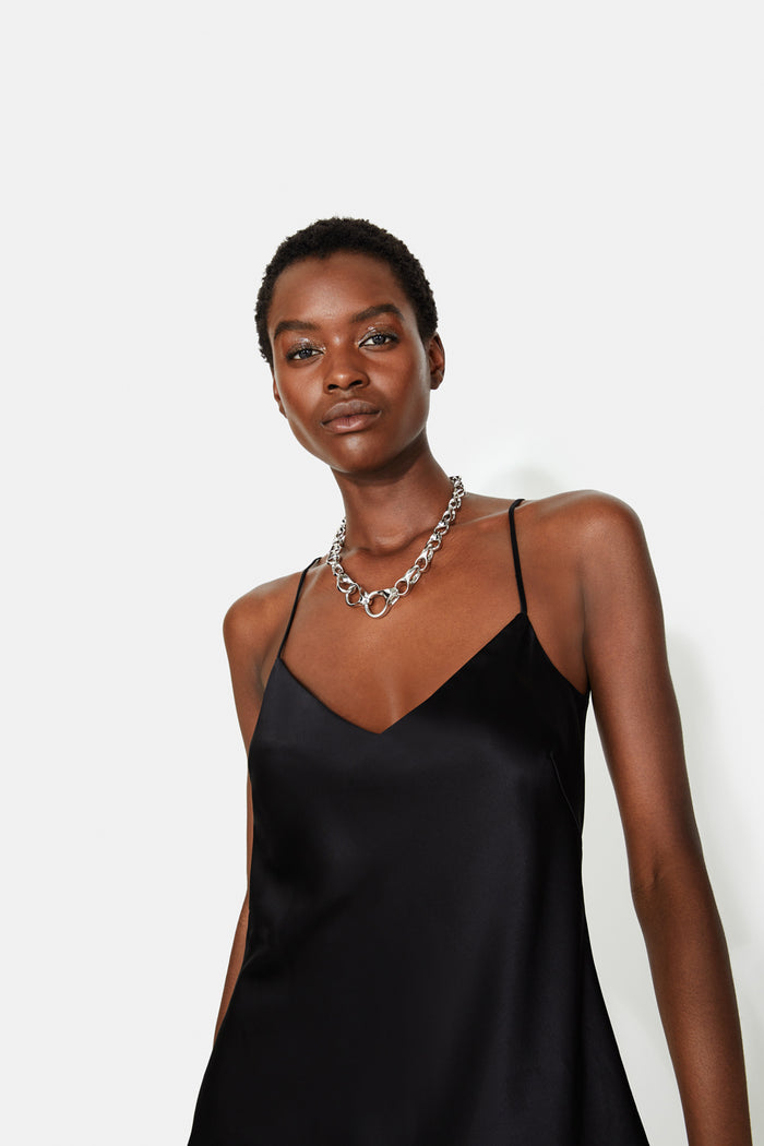 Galvan London Satin V Neck Camisole - Black