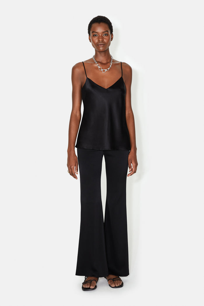galvan london Satin V Neck Camisole - Black