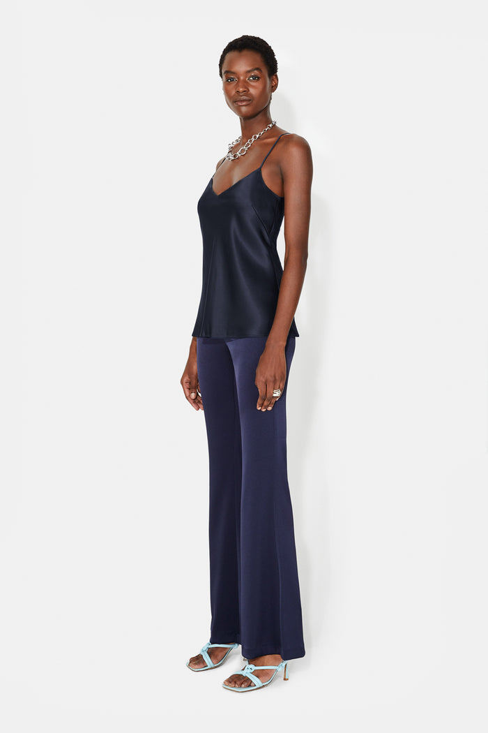 Galvan London Satin V Neck Camisole - Midnight