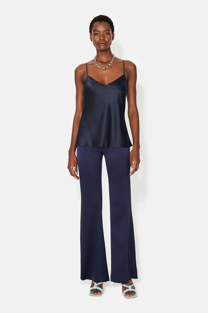 galvan london Satin V Neck Camisole - Midnight