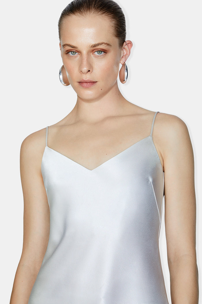Galvan London Satin V-Neck Camisole - Platinum