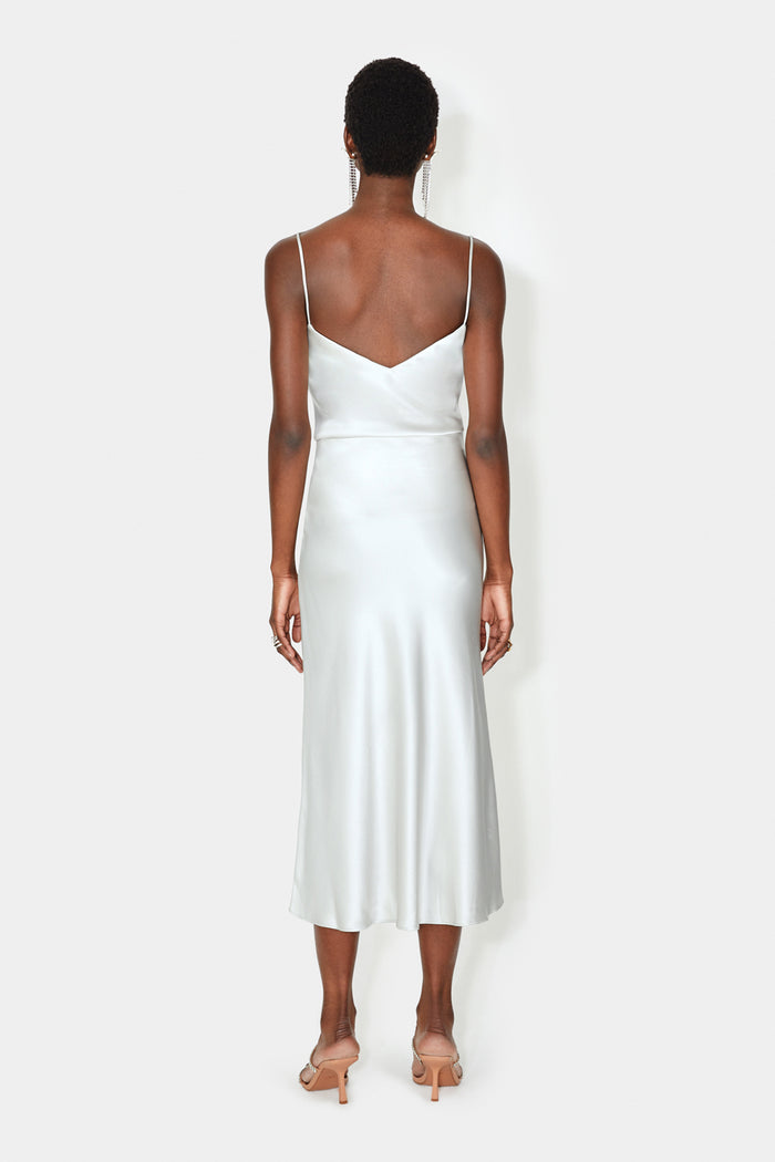 Galvan London Satin Valletta Skirt - Platinum