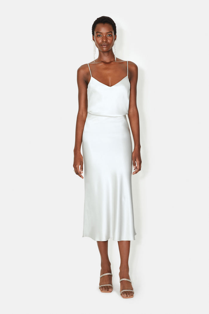 galvan london Satin Valletta Skirt - Platinum