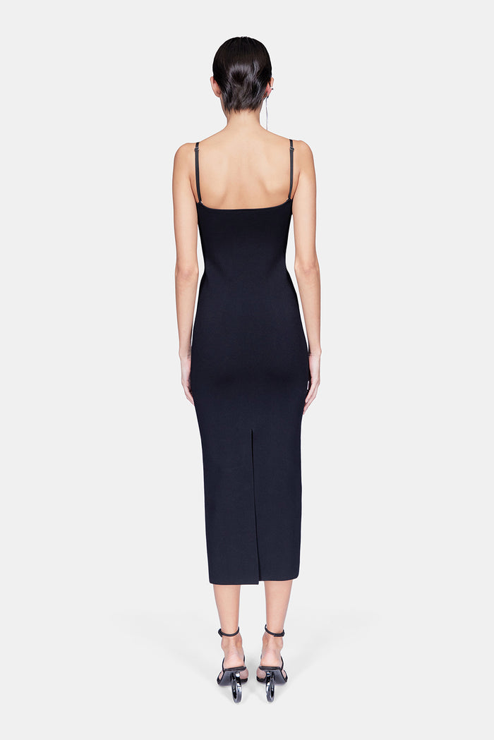 Galvan London Sculpted Spiral Dress - Black