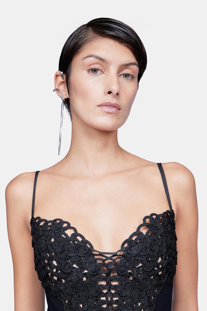 Galvan London Sculpted Spiral Dress - Black