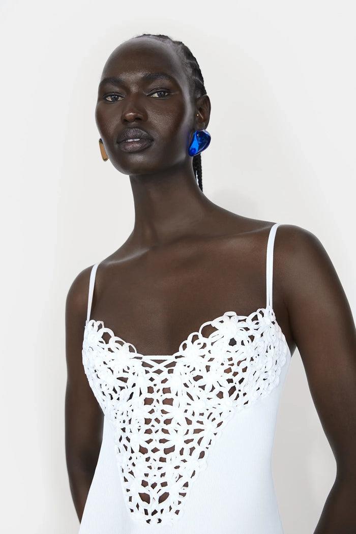 Galvan London Sculpted Spiral Dress - Pearl