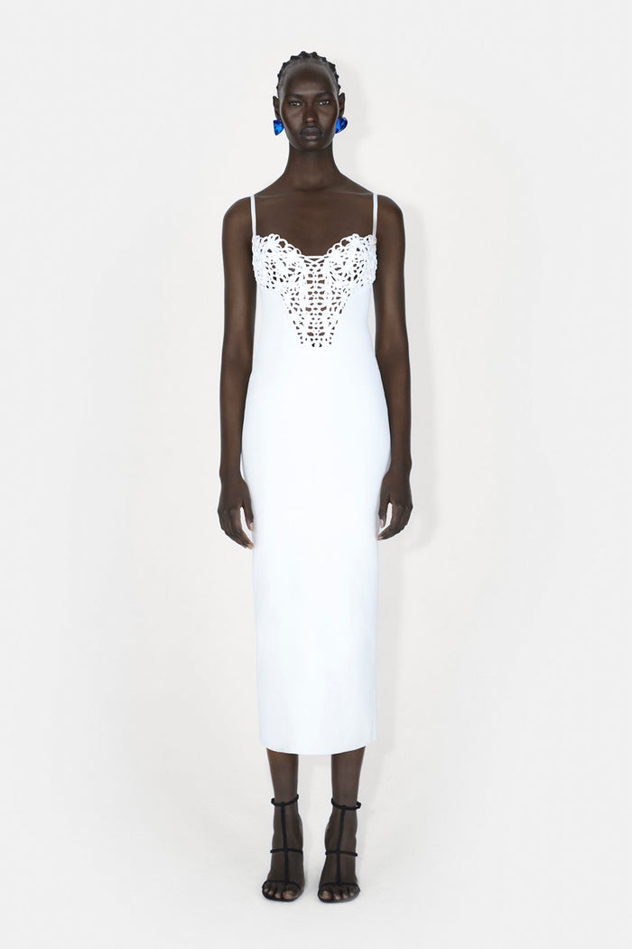 galvan london Sculpted Spiral Dress - Pearl