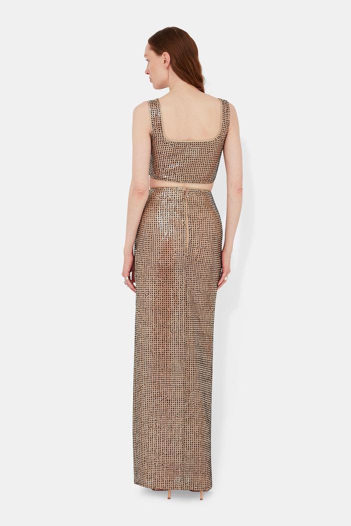Galvan London Sheer Beating Heart Skirt - Beige