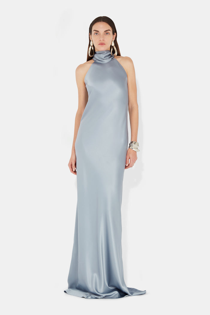 galvan london Sienna Gown - Dove Blue
