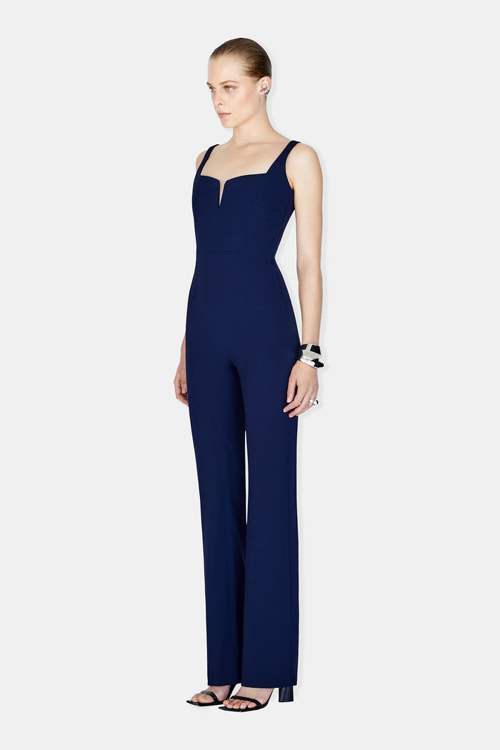 Galvan London Signature Corset Jumpsuit - Midnight