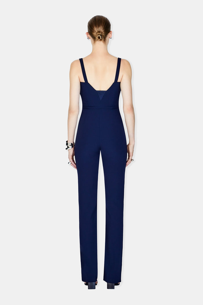 Galvan London Signature Corset Jumpsuit - Midnight