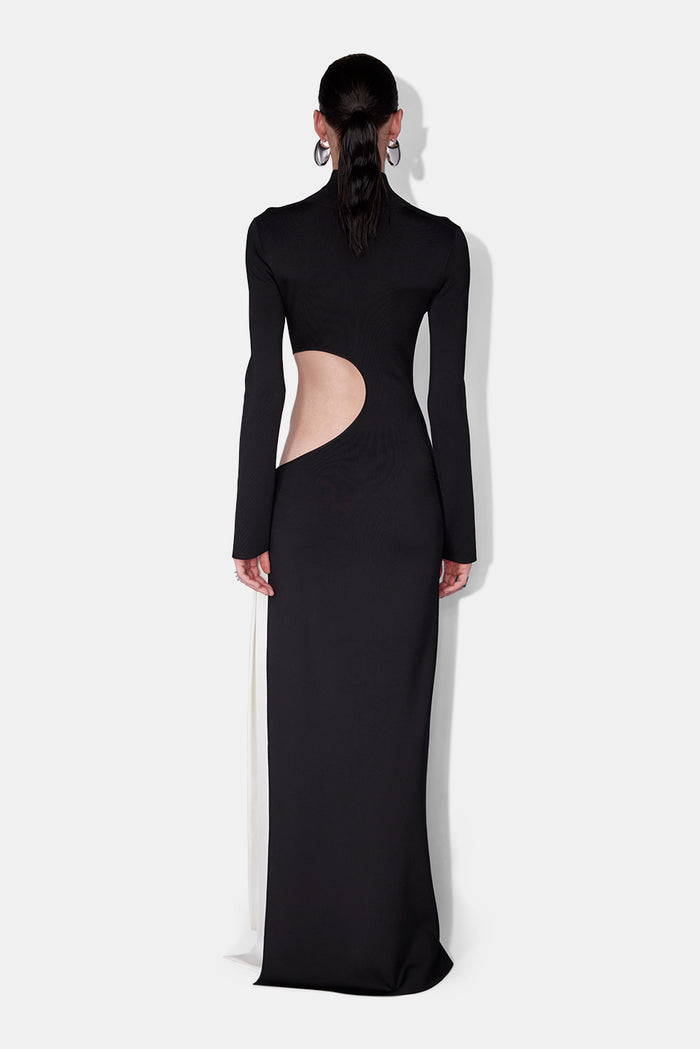 Galvan London Twisted Cindy Dress - Black & White