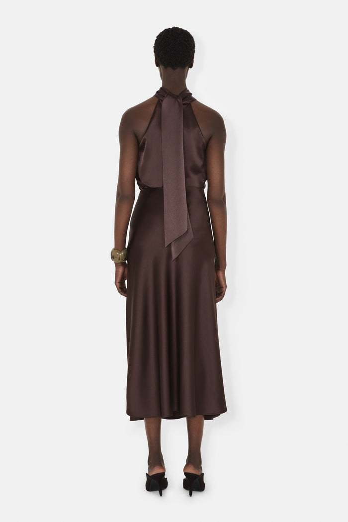 Galvan London VALLETTA SKIRT - CHOCOLATE