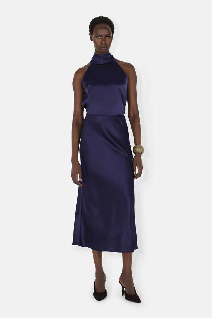 galvan london VALLETTA SKIRT - MIDNIGHT