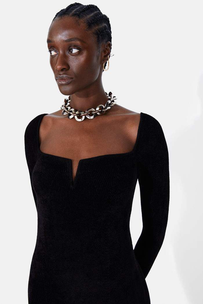 Galvan London Velvet Freya Dress - Black