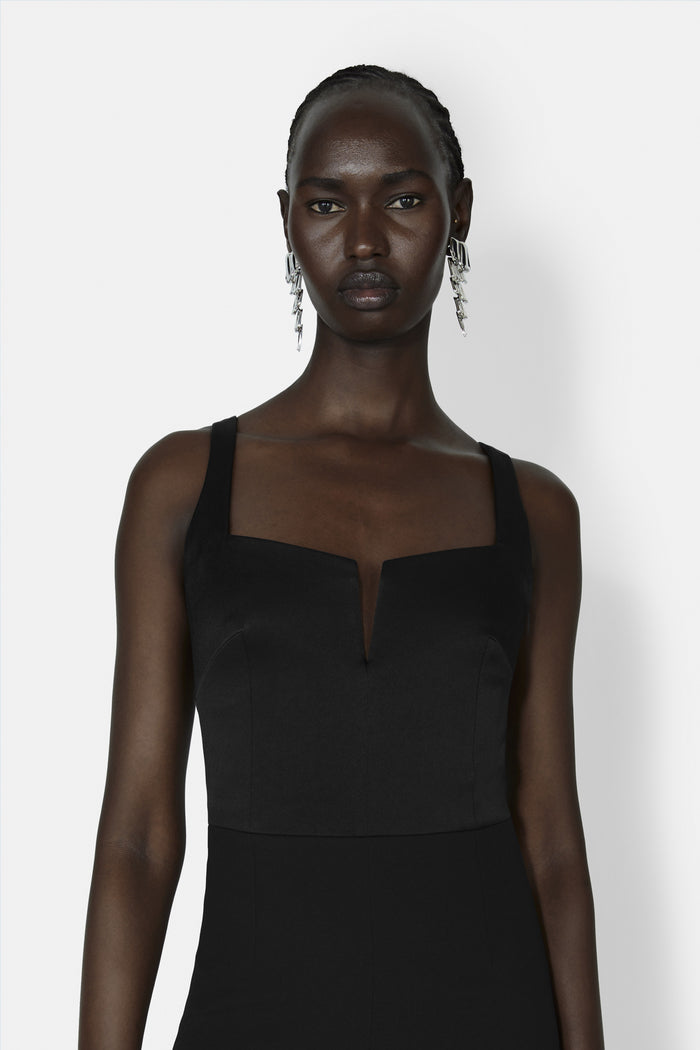 Galvan London Wide Leg Corset Jumpsuit - Black