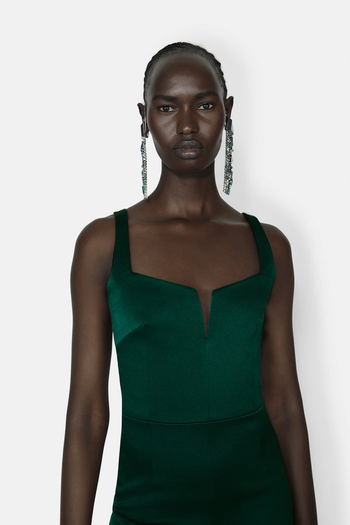 Galvan London Wide Leg Corset Jumpsuit - Pine