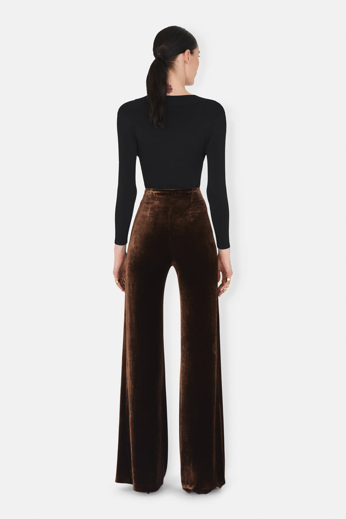 Galvan London WINTER SUN TROUSER - CHOCOLATE