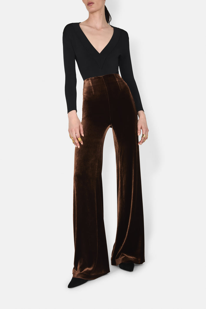 Galvan London WINTER SUN TROUSER - CHOCOLATE
