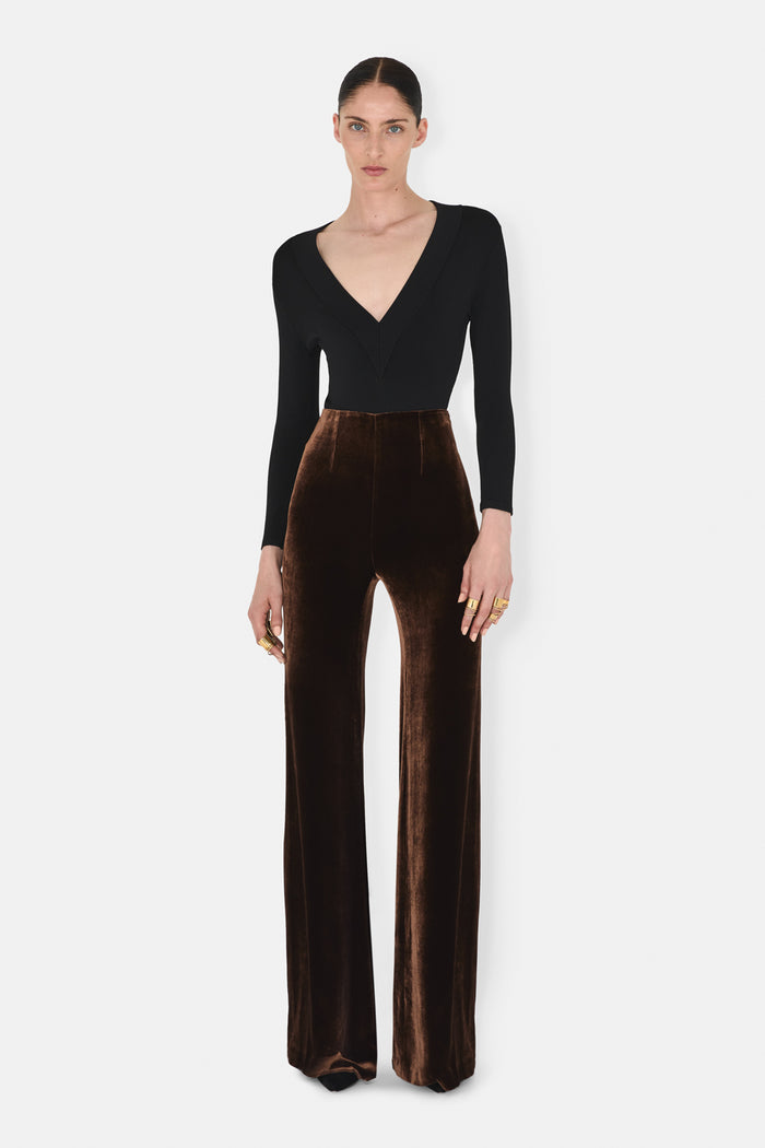 galvan london WINTER SUN TROUSER - CHOCOLATE