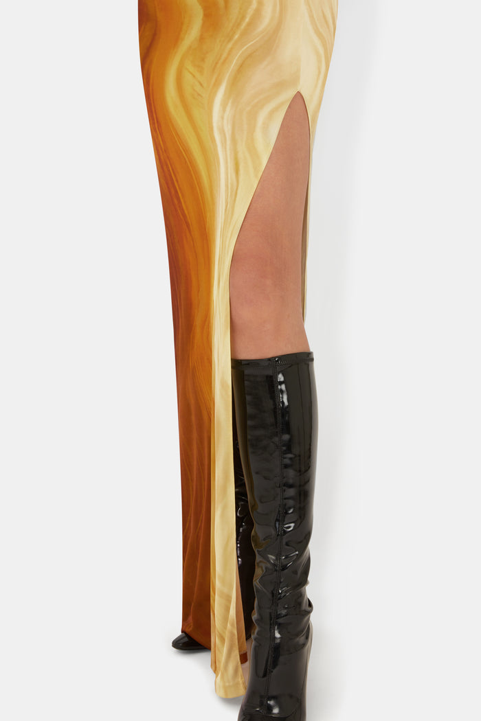 Galvan London Marble Jersey Dress - Marble Salt Print