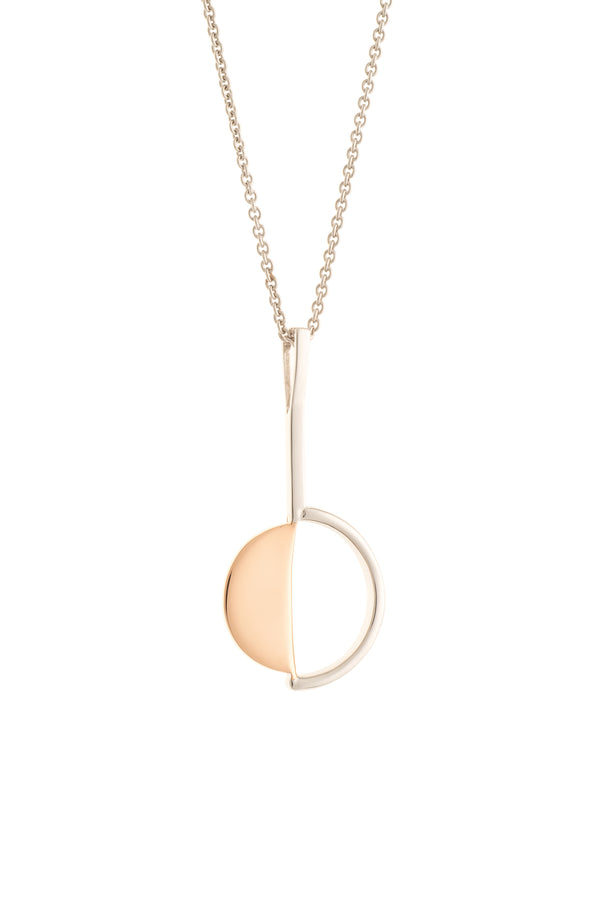 galway crystal Arc Sterling Silver & Rose Gold Pendant