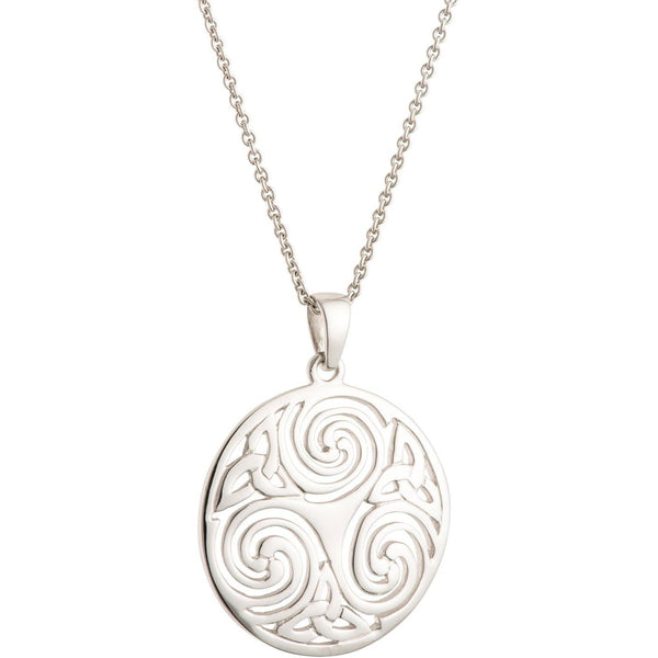 galway crystal Celtic Swirl Sterling Silver Pendant