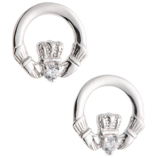 galway crystal Crystal Claddagh Sterling Silver Earrings