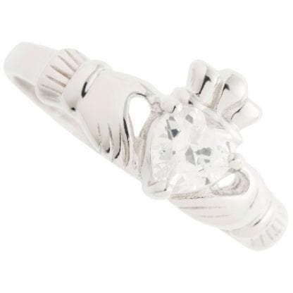 galway crystal Crystal Claddagh Sterling Silver Ring