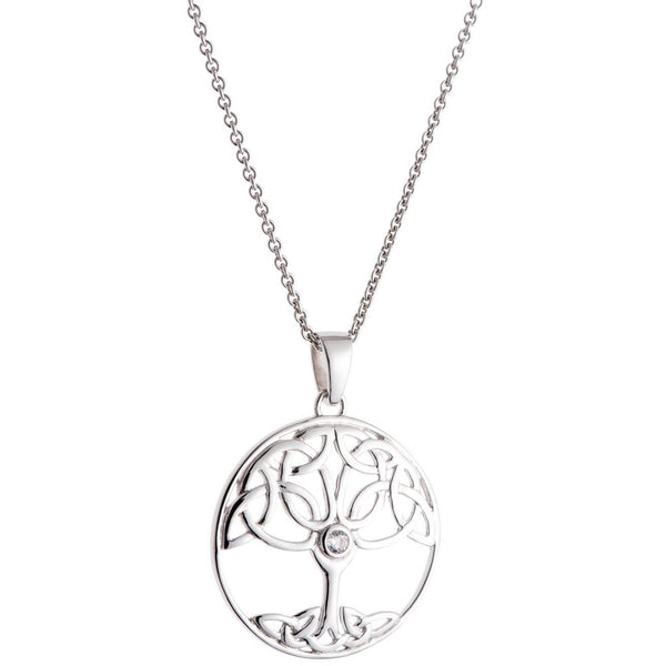 galway crystal Crystal Tree Of Life Sterling Silver Pendant