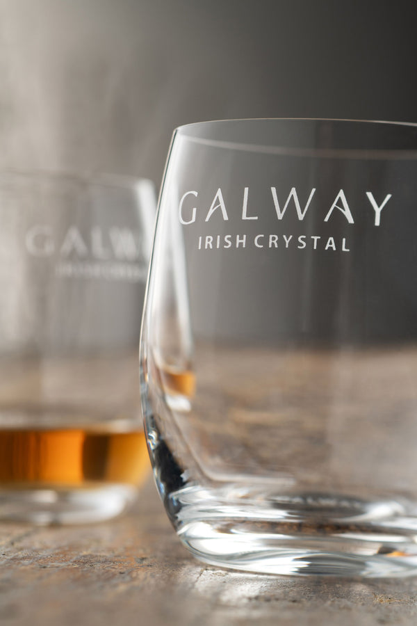 galway crystal Engraved Elegance Tumbler Glass Pair