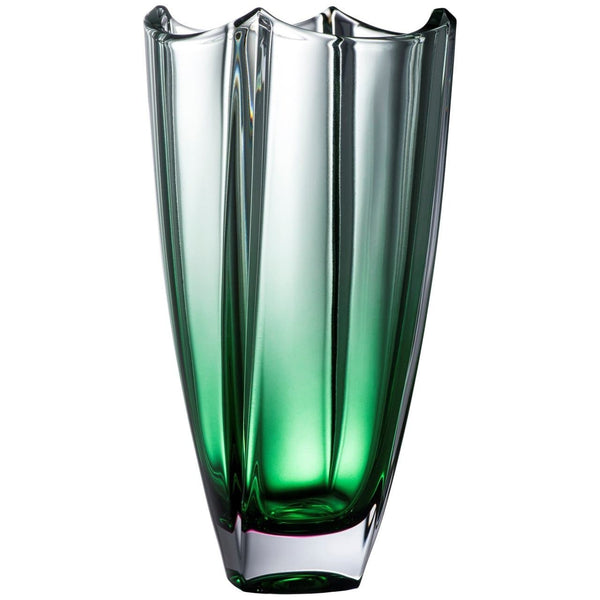 galway crystal Engraved Emerald Dune 12" Square Vase