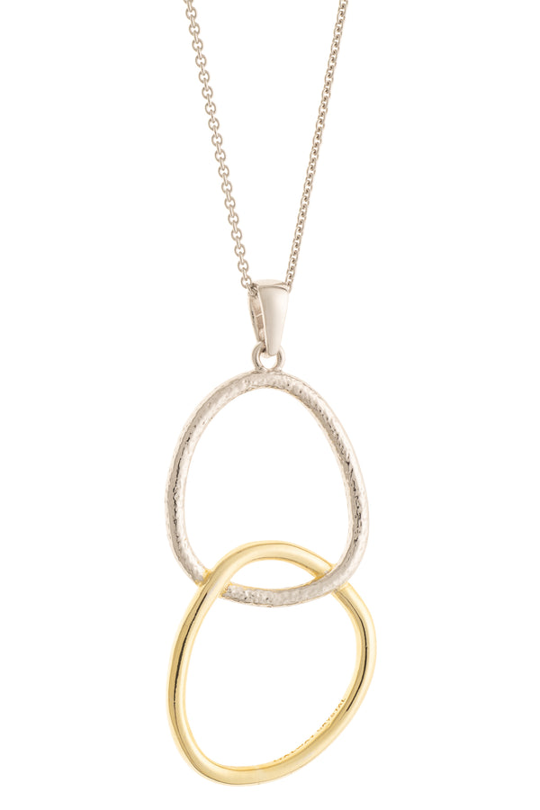 galway crystal Entwined Sterling Silver & Gold Pendant