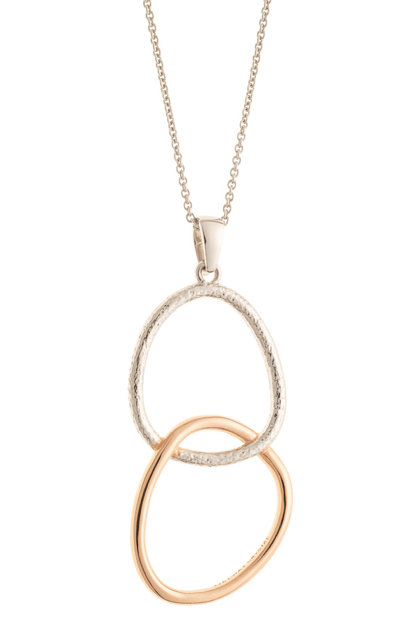 galway crystal Entwined Sterling Silver & Rose Gold Pendant