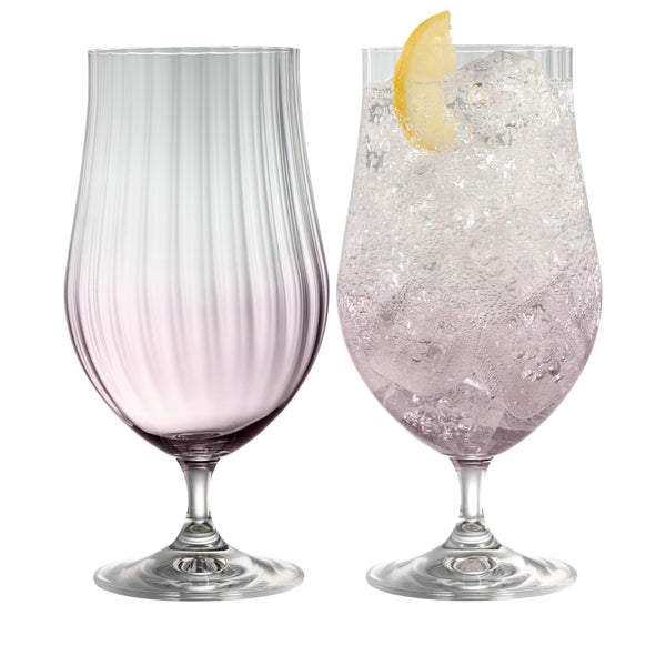 galway crystal Erne Craft Beer/Cocktail Glass Pair Amethyst