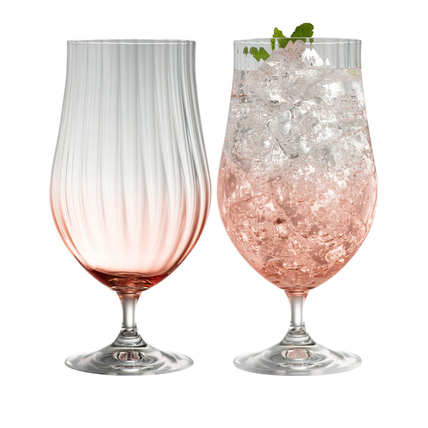 galway crystal Erne Craft Beer/Cocktail Glass Pair Blush