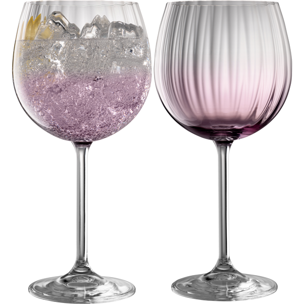 galway crystal Erne Gin and Tonic Glass Pair Amethyst