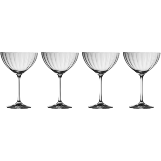 galway crystal Erne Saucer Champagne Glass Set of 4