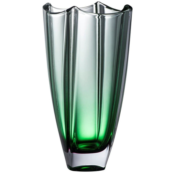 galway crystal Emerald Dune 10" Square Vase
