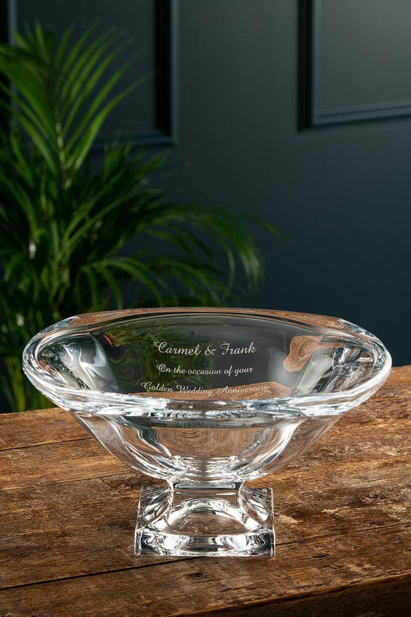 galway crystal Engraved Footed Masterpiece Bowl