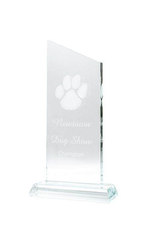 galway crystal Engraved Large Diagonal Trophy